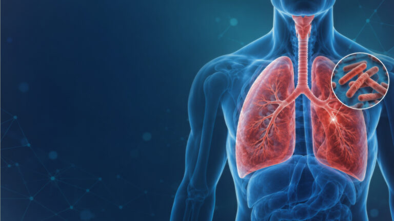 Human lungs and tuberculosis bacteria representing anti-tuberculosis medicines
